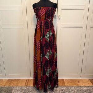 Diane Von Furstenberg Hannah patterned strapless maxi dress